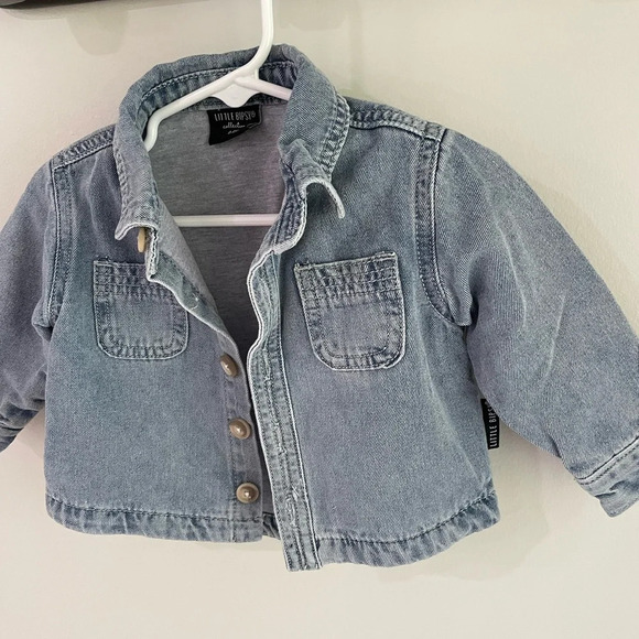 Little Bipsy - Denim Chambray Button Down Jean Jacket - Size 0-6 Months - EUC! - Picture 3 of 6